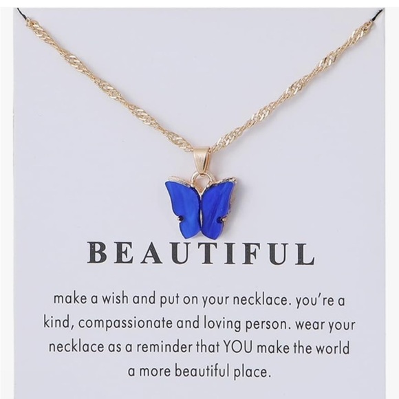 Butterfly Pendant Necklace NWT - Picture 10 of 12